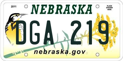 NE license plate DGA219