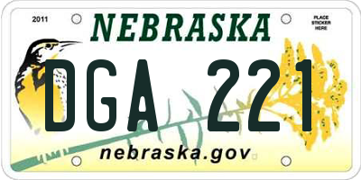 NE license plate DGA221