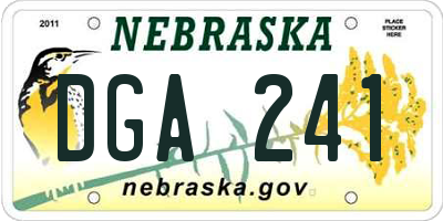 NE license plate DGA241