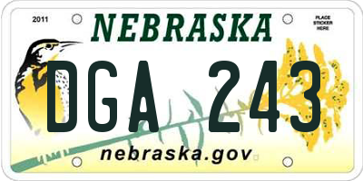 NE license plate DGA243