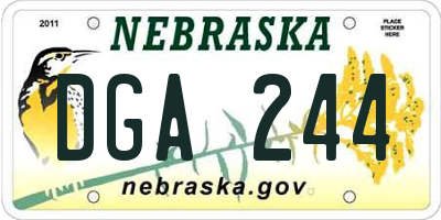 NE license plate DGA244