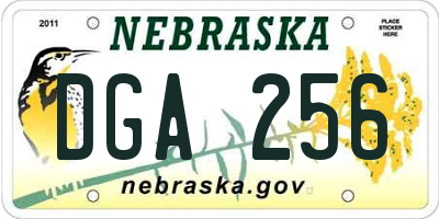 NE license plate DGA256