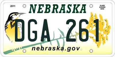 NE license plate DGA261