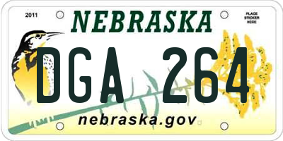 NE license plate DGA264