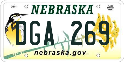 NE license plate DGA269