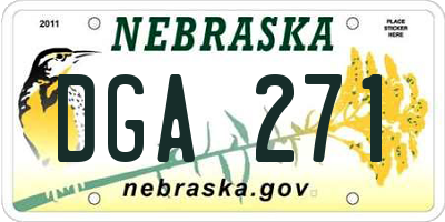 NE license plate DGA271