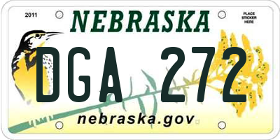 NE license plate DGA272