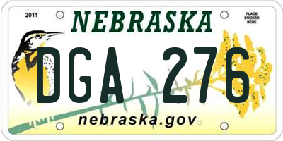 NE license plate DGA276