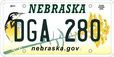 NE license plate DGA280
