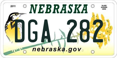 NE license plate DGA282