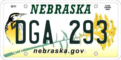 NE license plate DGA293