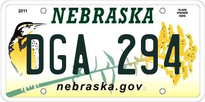 NE license plate DGA294