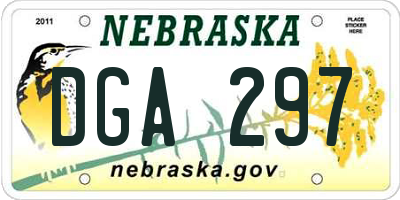 NE license plate DGA297