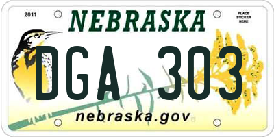 NE license plate DGA303