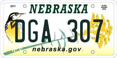 NE license plate DGA307