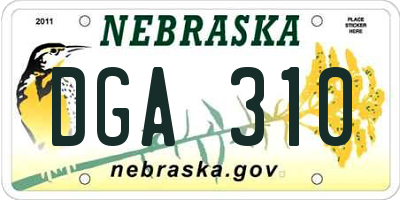 NE license plate DGA310