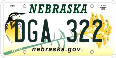 NE license plate DGA322