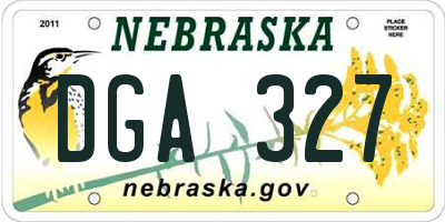 NE license plate DGA327