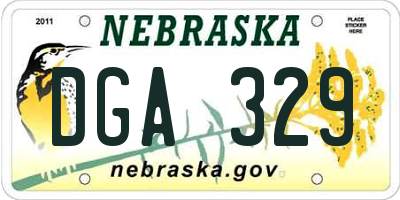 NE license plate DGA329