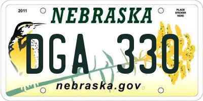 NE license plate DGA330