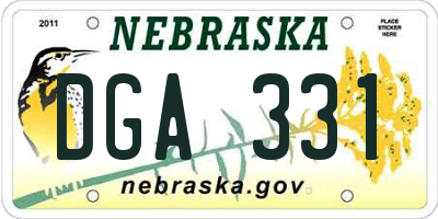 NE license plate DGA331