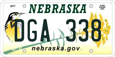 NE license plate DGA338