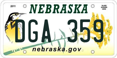 NE license plate DGA359
