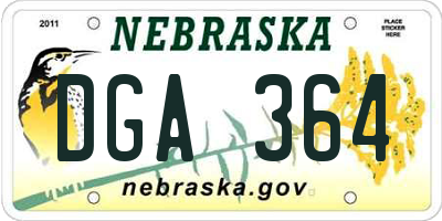 NE license plate DGA364