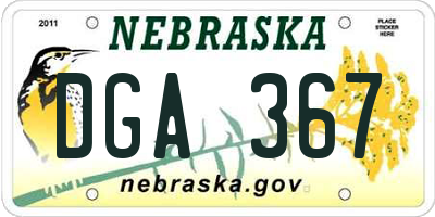 NE license plate DGA367