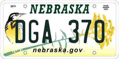 NE license plate DGA370
