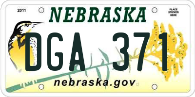 NE license plate DGA371