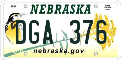 NE license plate DGA376