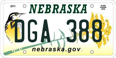 NE license plate DGA388