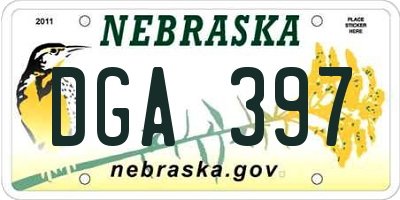 NE license plate DGA397