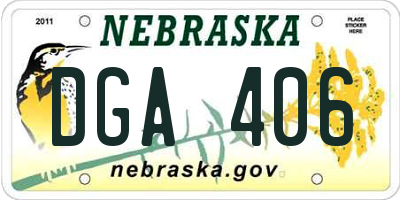 NE license plate DGA406