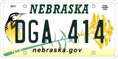 NE license plate DGA414