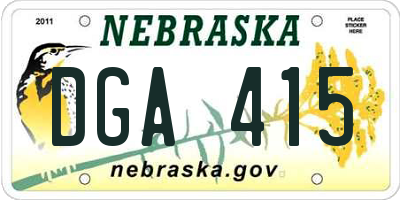 NE license plate DGA415