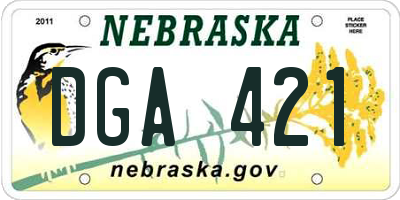 NE license plate DGA421
