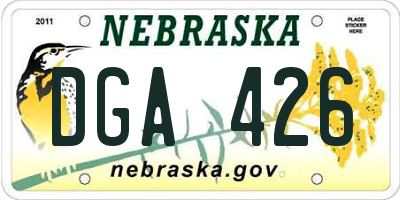 NE license plate DGA426