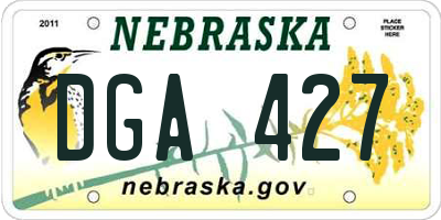 NE license plate DGA427