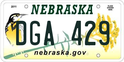 NE license plate DGA429