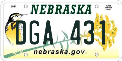 NE license plate DGA431