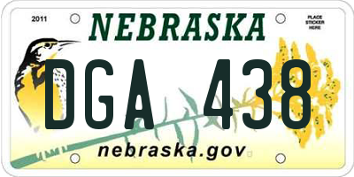 NE license plate DGA438