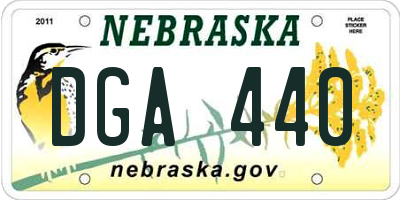 NE license plate DGA440