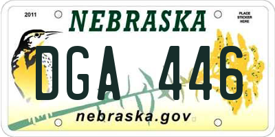 NE license plate DGA446