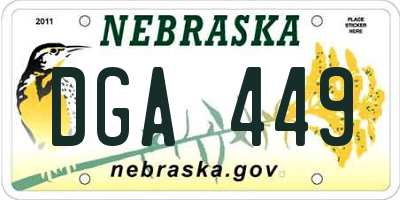NE license plate DGA449