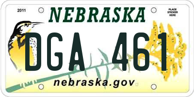 NE license plate DGA461