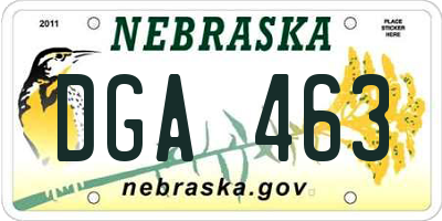 NE license plate DGA463