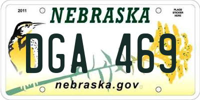 NE license plate DGA469
