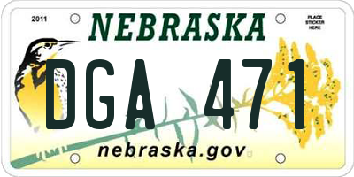 NE license plate DGA471
